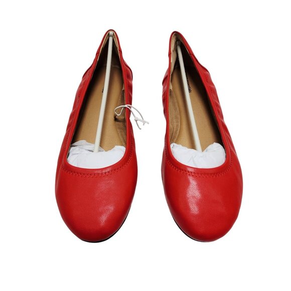 Womens Red Essentials Ballet Flats Size Size 14W Faux Leather Slip-On - Picture 9 of 9